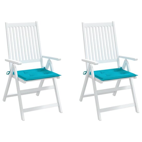 Tuinstoelkussens 2 st 50x50x4 cm stof turquoise