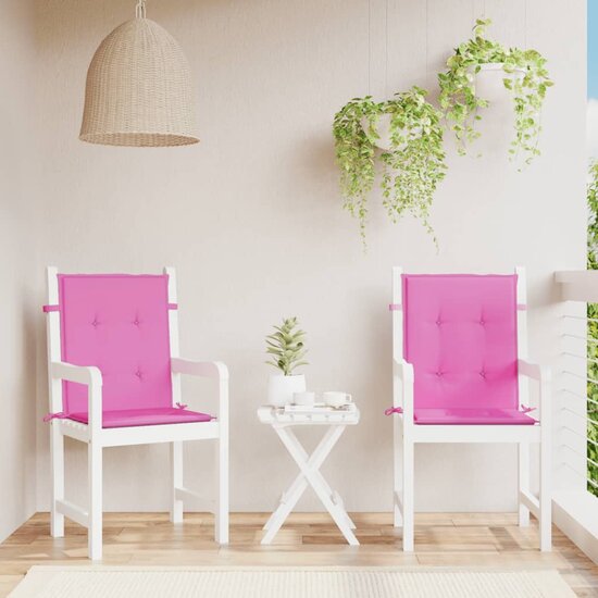 Stoelkussens Lage Rug Stof 2 100 x 50 x 4 cm Roze