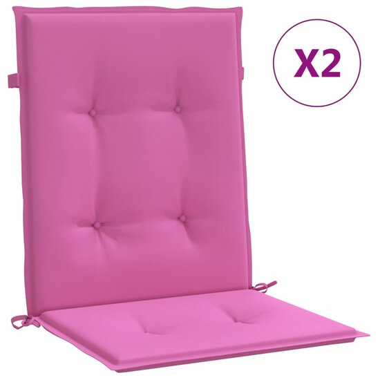 Stoelkussens Lage Rug Stof 2 100 x 50 x 4 cm Roze