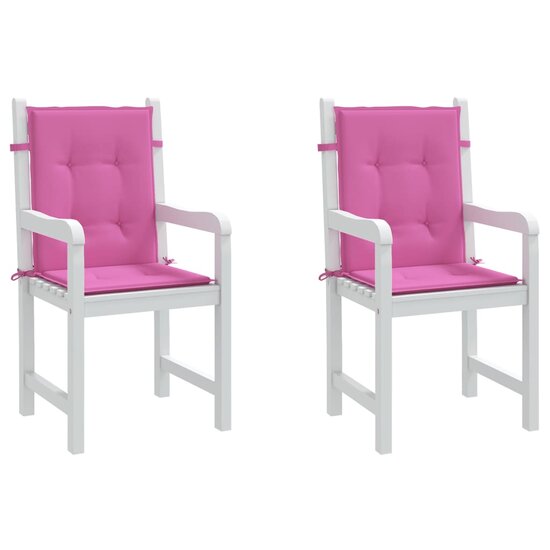 Stoelkussens Lage Rug Stof 2 100 x 50 x 4 cm Roze