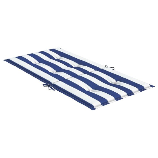 Stoelkussens Lage Rug Gestreept Stof En 4 100 x 50 x 4 cm Blauw en wit