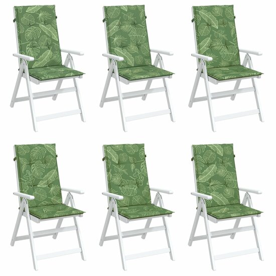 Stoelkussens Hoge Rug Bladpatroon Stof 6 120 x 50 x 3 cm Bladontwerp