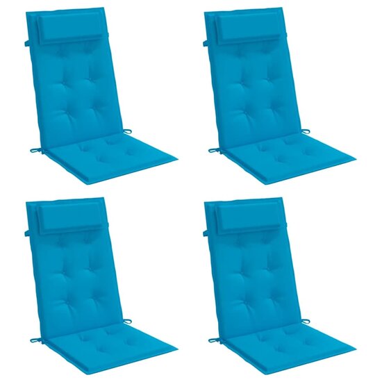 Stoelkussens Hoge Rug Oxford Stof 4 lichtblauw