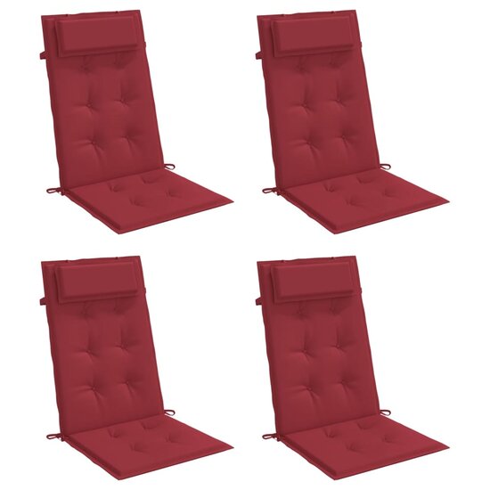 Stoelkussens Hoge Rug Oxford Stof 4 Wijnrood