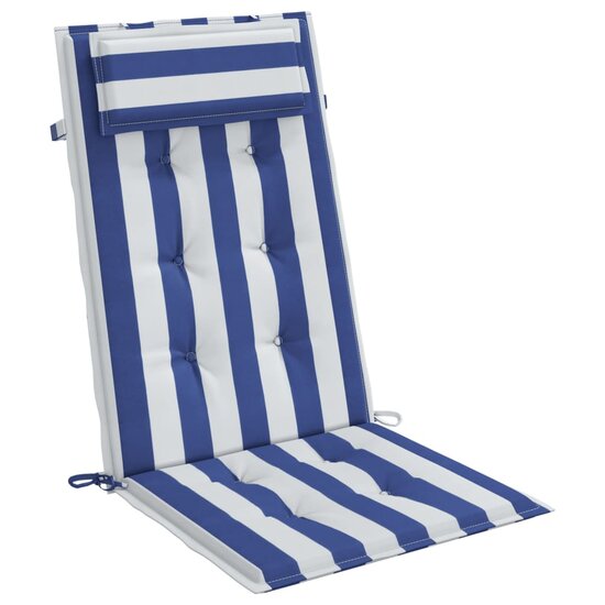 Stoelkussens Hoge Rug Gestreept Stof Oxford En 6 Blauw en wit
