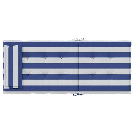 Stoelkussens Hoge Rug Gestreept Stof Oxford En 6 Blauw en wit
