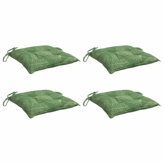 Stoelkussens Stof Bladpatroon 4 50 x 50 x 7 cm