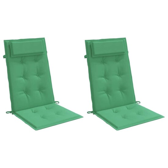 Stoelkussens 2 st hoge rug oxford stof groen