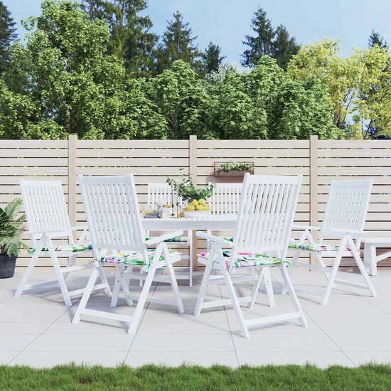 Tuinstoelkussens 40X40X4 Cm Stof Meerkleurig Groen En Roze 6 40 x 40 x 3 cm