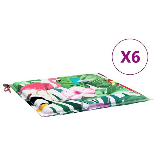 Tuinstoelkussens 40X40X4 Cm Stof Meerkleurig Groen En Roze 6 40 x 40 x 3 cm