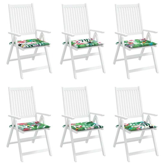Tuinstoelkussens 40X40X4 Cm Stof Meerkleurig Groen En Roze 6 40 x 40 x 3 cm