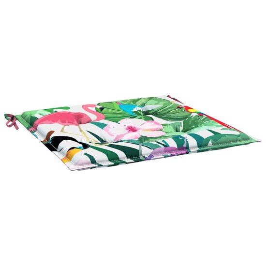 Tuinstoelkussens 40X40X4 Cm Stof Meerkleurig Groen En Roze 6 40 x 40 x 3 cm