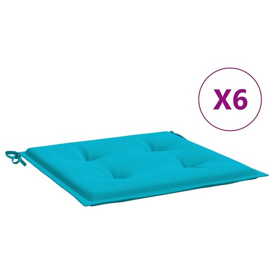 Tuinstoelkussens 40X40X4 Cm Stof Turquoise 6 40 x 40 x 3 cm