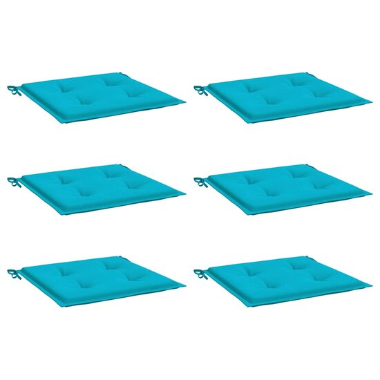 Tuinstoelkussens 40X40X4 Cm Stof Turquoise 6 40 x 40 x 3 cm