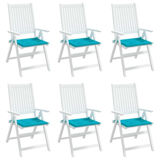 Tuinstoelkussens 40X40X4 Cm Stof Turquoise 6 40 x 40 x 3 cm