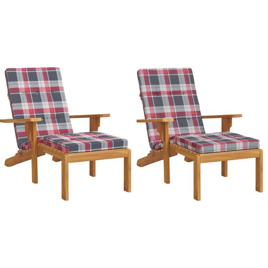Terrasstoelkussens Ruitpatroon Oxford Stof Rood Rood ruitpatroon