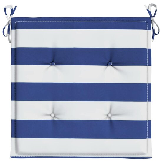 Tuinstoelkussens Gestreept Stof En Blauw En Wit 2 40 x 40 x 3 cm