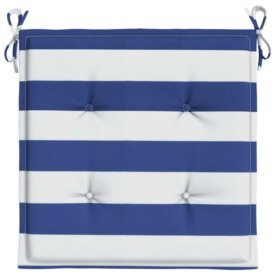 Tuinstoelkussens Gestreept Stof En Blauw En Wit 6 40 x 40 x 3 cm