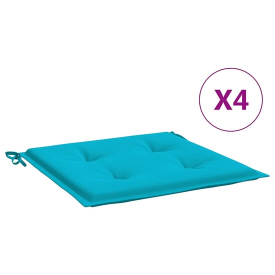 Tuinstoelkussens 4 st 50x50x4 cm stof turquoise
