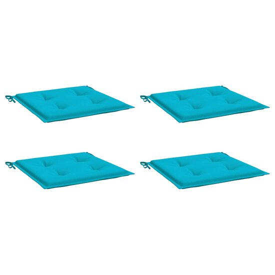 Tuinstoelkussens 4 st 50x50x4 cm stof turquoise
