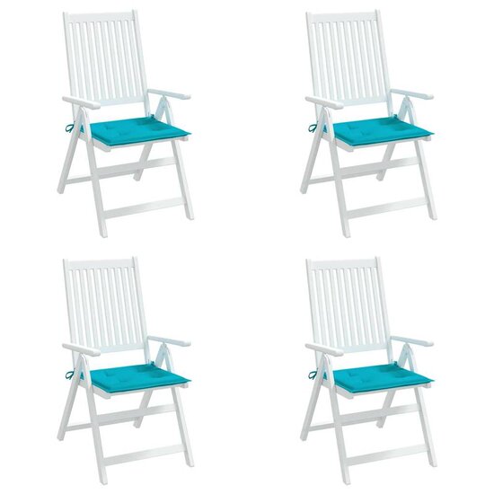 Tuinstoelkussens 4 st 50x50x4 cm stof turquoise