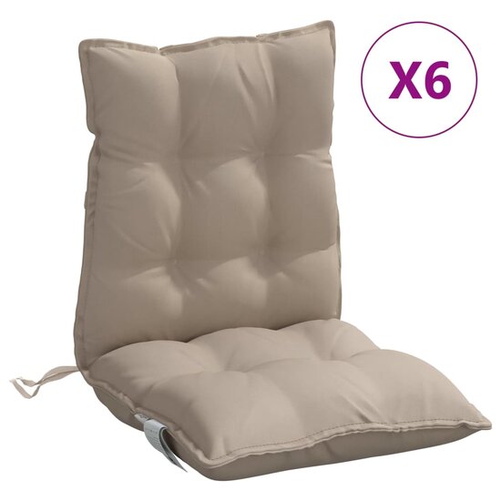Stoelkussens Lage Rug Oxford Stof 6 Taupe