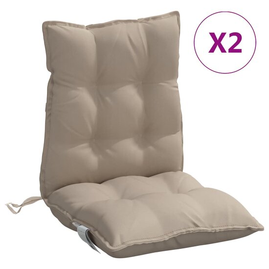 Stoelkussens Lage Rug Oxford Stof 2 Taupe