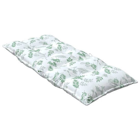 Stoelkussens Hoge Rug Bladpatroon Oxford Stof 4 Wit en groen