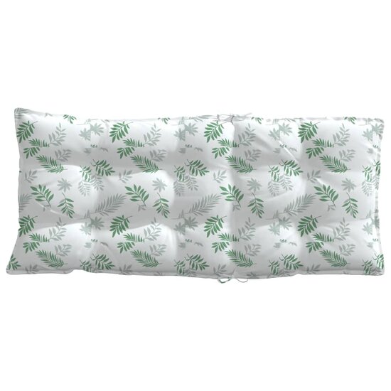 Stoelkussens Hoge Rug Bladpatroon Oxford Stof 4 Wit en groen