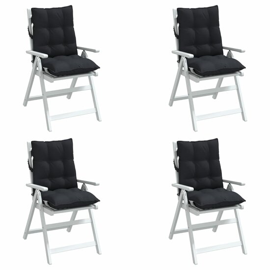Stoelkussens Lage Rug Oxford Stof 4 Zwart