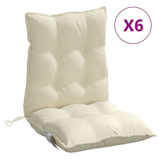 Stoelkussens Lage Rug Oxford Stof Kleurig 6 Cr&egrave;me