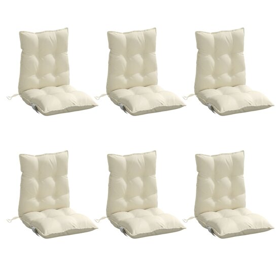 Stoelkussens Lage Rug Oxford Stof Kleurig 6 Cr&egrave;me