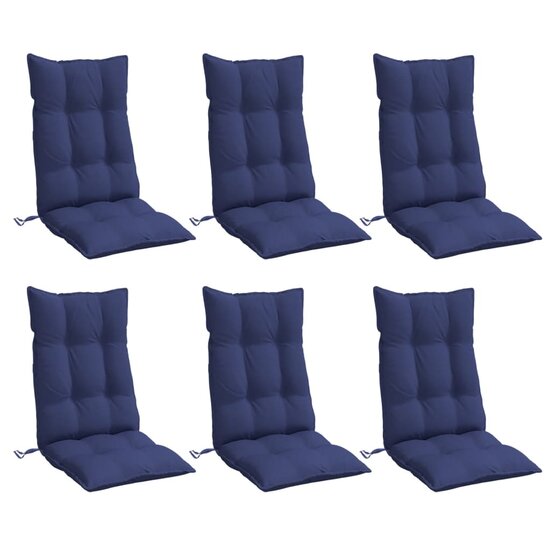 Stoelkussens Hoge Rug Oxford Stof 6 Marineblauw