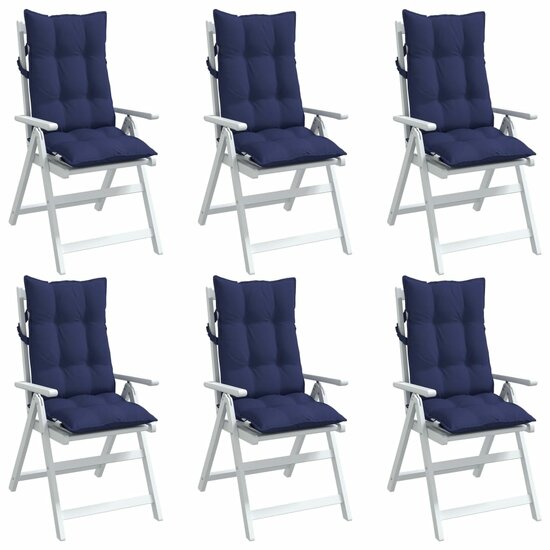 Stoelkussens Hoge Rug Oxford Stof 6 Marineblauw