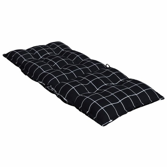 Stoelkussens Hoge Rug Ruitpatroon Oxford Stof Zwart 4 Zwart ruitpatroon