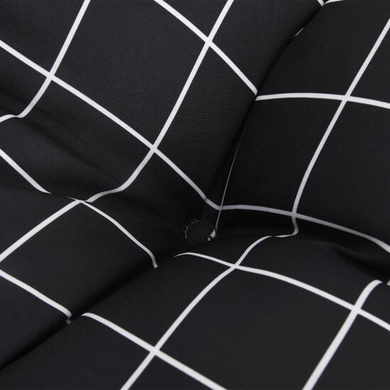 Stoelkussens Hoge Rug Ruitpatroon Oxford Stof Zwart 4 Zwart ruitpatroon