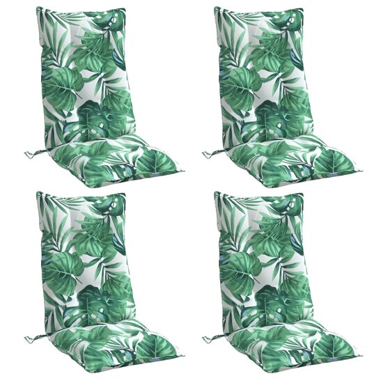 Stoelkussens Hoge Rug Oxford Stof 4 Bladpatroon