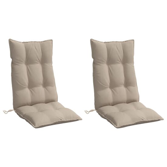 Stoelkussens Hoge Rug Oxford Stof 2 Taupe