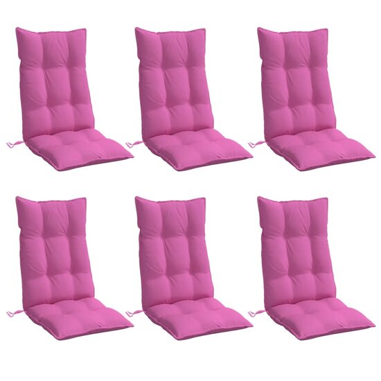 Stoelkussens Hoge Rug Oxford Stof 6 Roze