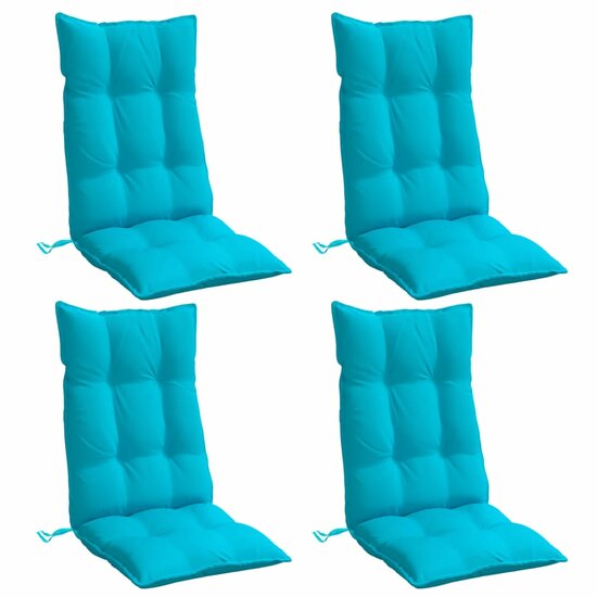 Stoelkussens Hoge Rug Oxford Stof 4 Turquoise