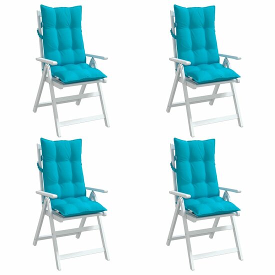 Stoelkussens Hoge Rug Oxford Stof 4 Turquoise