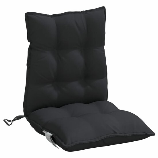 Stoelkussens 6 st lage rug oxford stof zwart