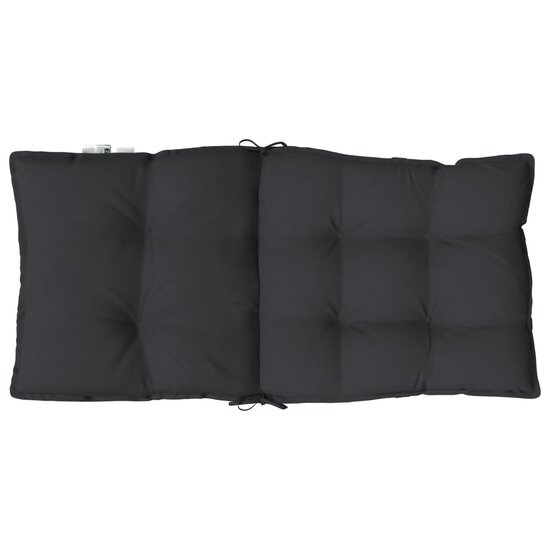 Stoelkussens 6 st lage rug oxford stof zwart