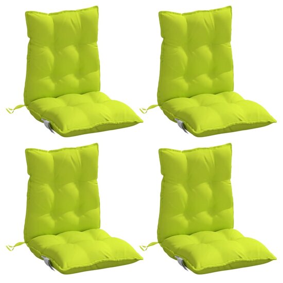 Stoelkussens 4 st lage rug oxford stof felgroen