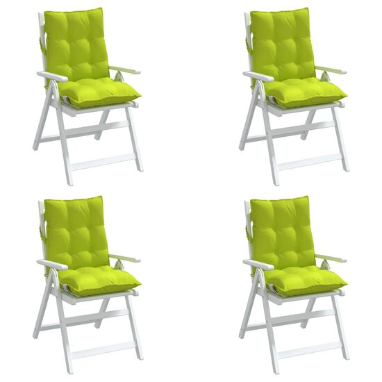 Stoelkussens 4 st lage rug oxford stof felgroen