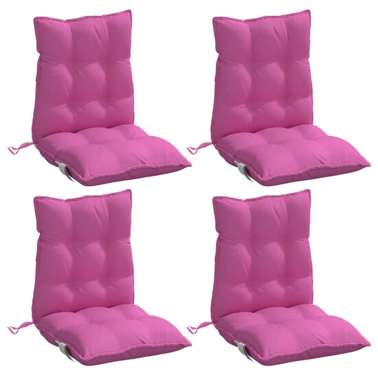 Stoelkussens 4 st lage rug oxford stof roze
