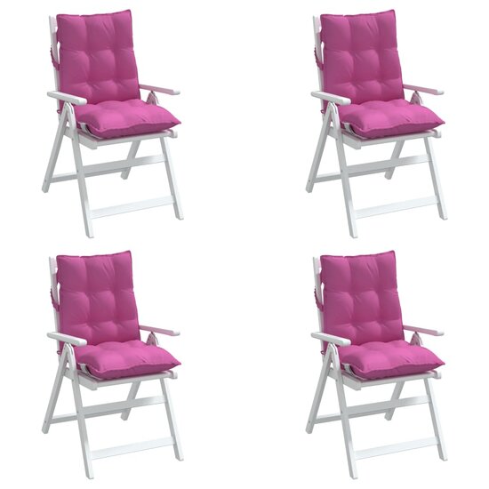 Stoelkussens 4 st lage rug oxford stof roze