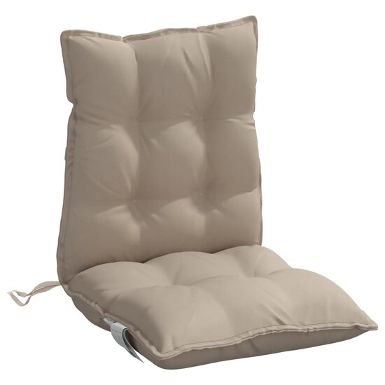 Stoelkussens 4 st lage rug oxford stof taupe
