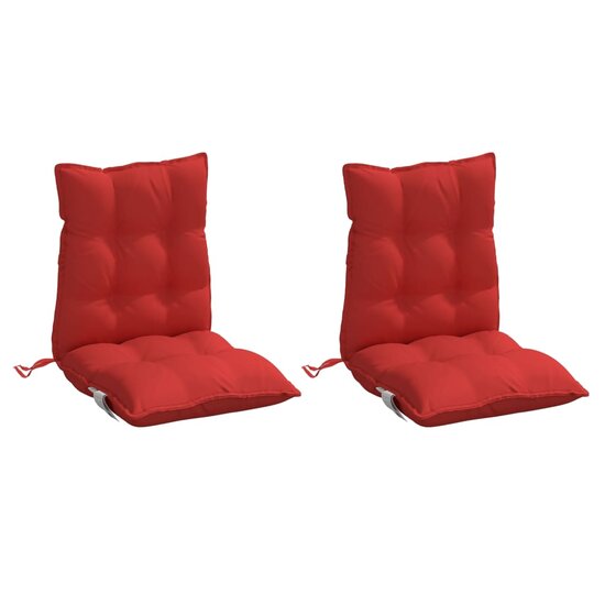 Stoelkussens 2 st lage rug oxford stof rood
