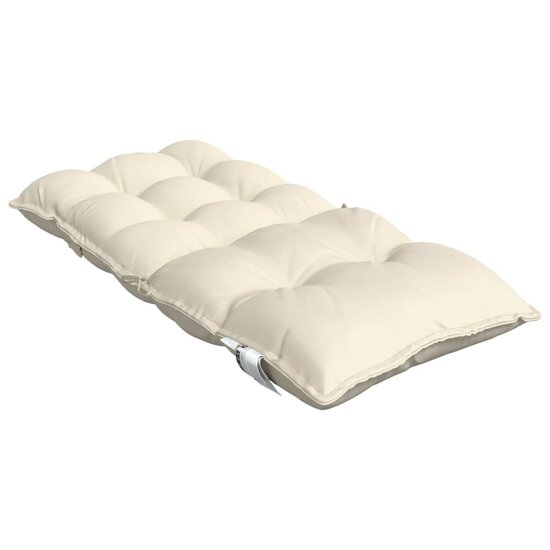 Stoelkussens 2 st lage rug oxford stof cr&egrave;mekleurig